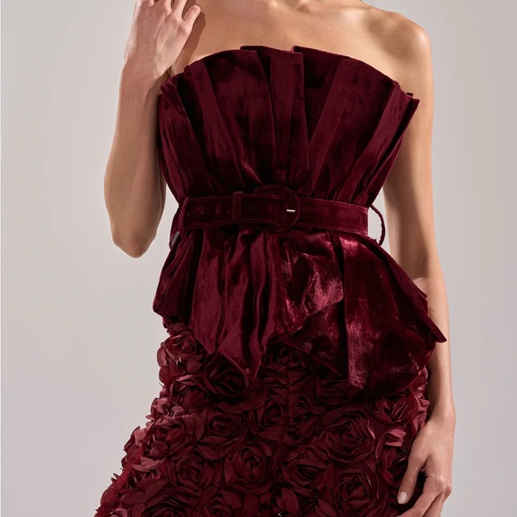 DRAMA Velvet Blouse - Burgundy - Picture 3 of 6